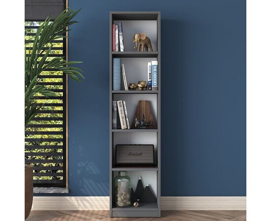 Βιβλιοθήκη Goldie pakoworld ανθρακί-λευκό 40x25x161.80εκ - ΒΙΒΛΙΟΘΗΚΕΣ στο Milonadakis.gr