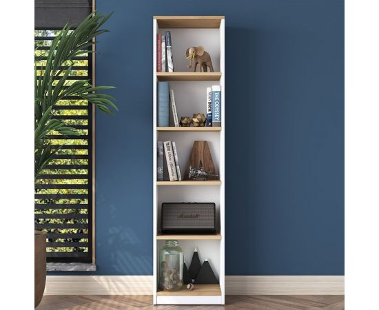 Βιβλιοθήκη Goldie pakoworld λευκό-φυσικό 40x25x161.80εκ - ΒΙΒΛΙΟΘΗΚΕΣ στο Milonadakis.gr