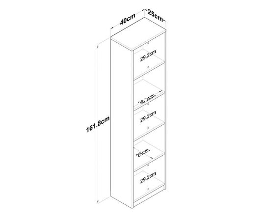 Βιβλιοθήκη Goldie pakoworld λευκό-φυσικό 40x25x161.80εκ - ΒΙΒΛΙΟΘΗΚΕΣ στο Milonadakis.gr