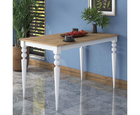 Τραπέζι Rosette pakoworld φυσικό-λευκό 120x70x73.8εκ - ΤΡΑΠΕΖΙΑ ΚΟΥΖΙΝΑΣ στο Milonadakis.gr