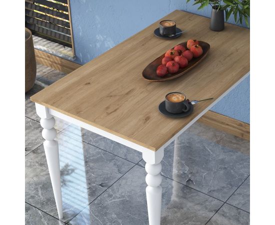 Τραπέζι Rosette pakoworld φυσικό-λευκό 120x70x73.8εκ - ΤΡΑΠΕΖΙΑ ΚΟΥΖΙΝΑΣ στο Milonadakis.gr
