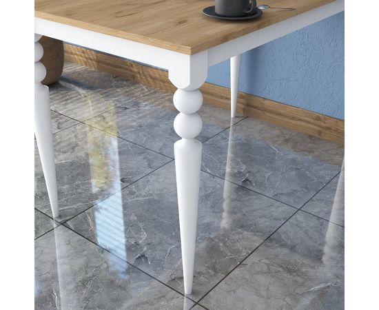 Τραπέζι Rosette pakoworld φυσικό-λευκό 120x70x73.8εκ - ΤΡΑΠΕΖΙΑ ΚΟΥΖΙΝΑΣ στο Milonadakis.gr