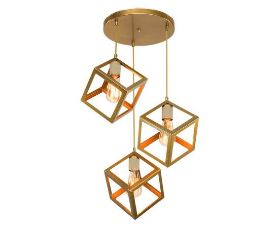 Φωτιστικό οροφής τρίφωτο Deepora pakoworld Ε27 χρυσό 30x80x80εκ - ΦΩΤΙΣΤΙΚΑ ΟΡΟΦΗΣ στο Milonadakis.gr