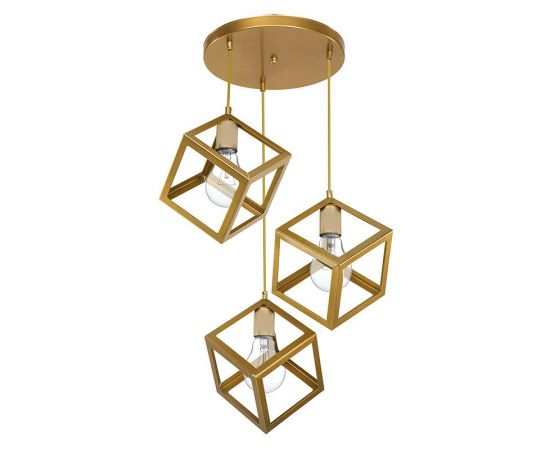 Φωτιστικό οροφής τρίφωτο Deepora pakoworld Ε27 χρυσό 30x80x80εκ - ΦΩΤΙΣΤΙΚΑ ΟΡΟΦΗΣ στο Milonadakis.gr