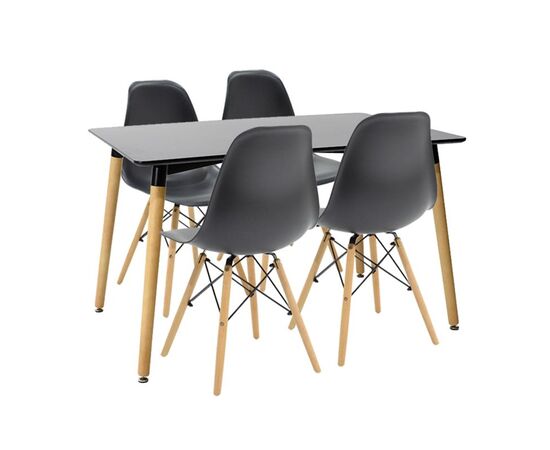 Τραπεζαρία Natali-Julita pakoworld σετ 5τεμ μαύρο-φυσικό 120x80x76εκ - ΤΡΑΠΕΖΑΡΙΕΣ στο Milonadakis.gr