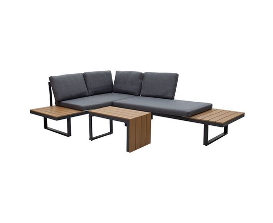 Σαλόνι Christie αλουμίνιο-plywood ύφασμα γκρι-φυσικό - ΣΕΤ ΣΑΛΟΝΙΑ στο Milonadakis.gr