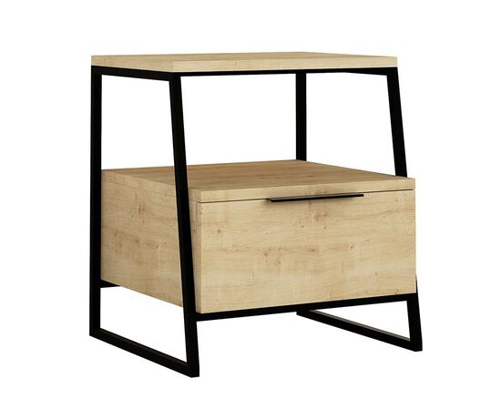 Κομοδίνο Johana pakoworld μαύρο-oak 45x40x50εκ - ΚΟΜΟΔΙΝΑ στο Milonadakis.gr