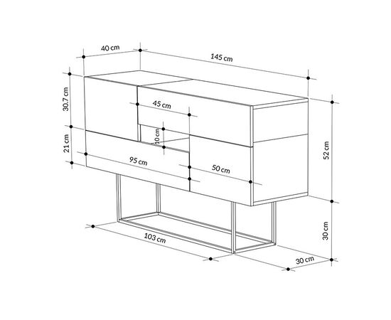Μπουφές Roberta pakoworld μόκα-λευκό μαρμάρου 145x40x82εκ - ΜΠΟΥΦΕΔΕΣ-ΚΟΝΣΟΛΕΣ στο Milonadakis.gr