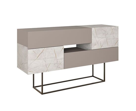 Μπουφές Roberta pakoworld μόκα-λευκό μαρμάρου 145x40x82εκ - ΜΠΟΥΦΕΔΕΣ-ΚΟΝΣΟΛΕΣ στο Milonadakis.gr