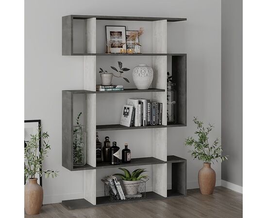 Βιβλιοθήκη MITO pakoworld σε χρώμα antique γκρι-λευκό 108.5x25.5x161εκ - ΒΙΒΛΙΟΘΗΚΕΣ στο Milonadakis.gr