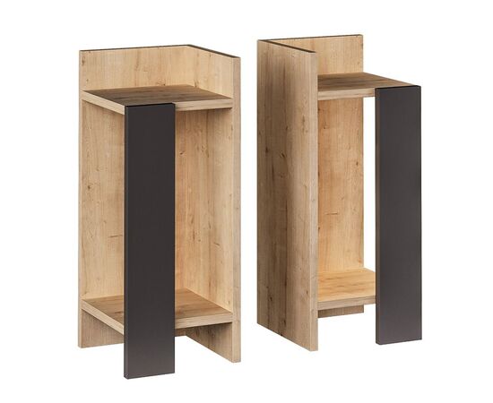 Κομοδίνο Immerse pakoworld σετ 2 τμχ. oak-ανθρακί 27x25x60εκ - ΚΟΜΟΔΙΝΑ στο Milonadakis.gr
