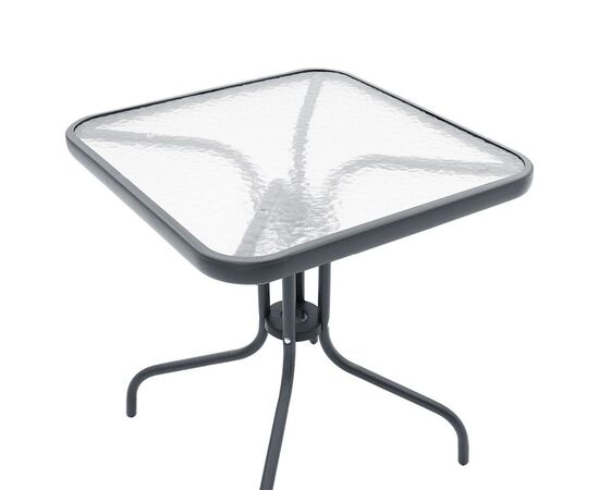 Τραπέζι Watson pakoworld μέταλλο ανθρακί-γυαλί 70x70x70εκ - ΤΡΑΠΕΖΙΑ ΕΞ. ΧΩΡΟΥ στο Milonadakis.gr