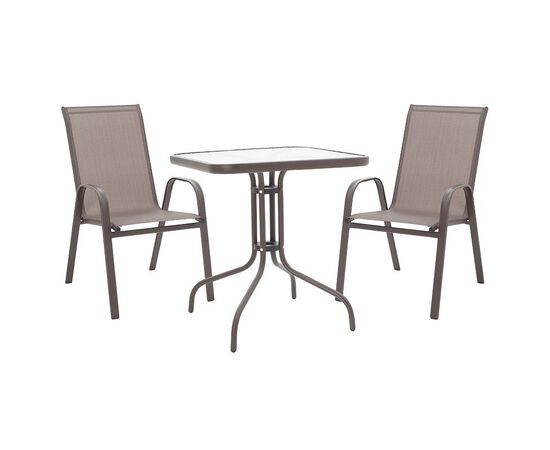 Τραπεζαρία Watson-Calan σετ 3τεμ pakoworld μέταλλο-textilene καφέ 70x70x70εκ - ΣΕΤ ΤΡΑΠΕΖΑΡΙΕΣ στο Milonadakis.gr
