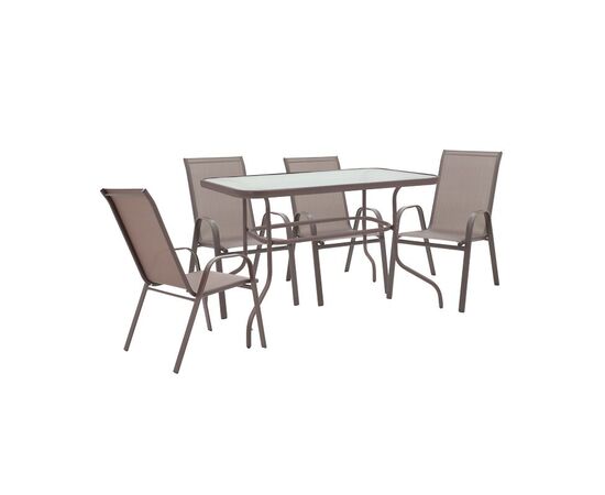 Τραπεζαρία Valor-Calan σετ 5τεμ pakoworld μέταλλο-textilene καφέ 110x60x70εκ - ΣΕΤ ΤΡΑΠΕΖΑΡΙΕΣ στο Milonadakis.gr
