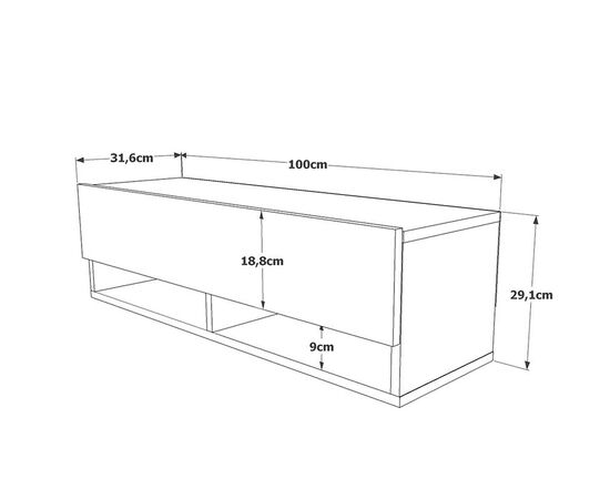 Έπιπλο τηλεόρασης επιτοίχιο Roscoe pakoworld λευκό-oak 100x31.5x29.5εκ - ΕΠΙΠΛΑ ΤΗΛΕΟΡΑΣΗΣ στο Milonadakis.gr