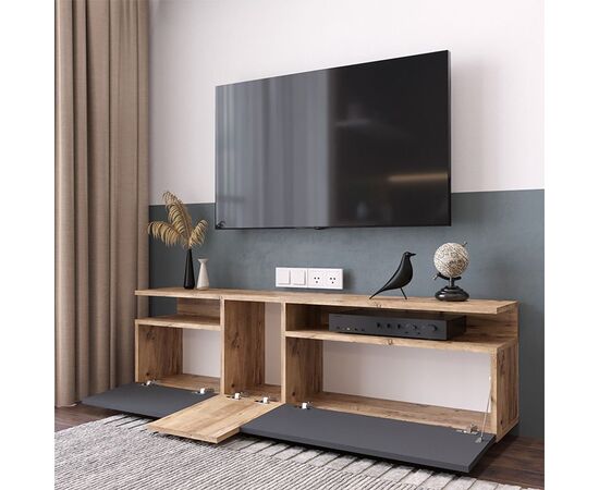 Έπιπλο τηλεόρασης Elana pakoworld sonoma-ανθρακί 150x29.5x46.3εκ - ΕΠΙΠΛΑ ΤΗΛΕΟΡΑΣΗΣ στο Milonadakis.gr