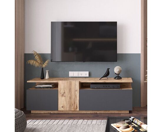 Έπιπλο τηλεόρασης Elana pakoworld sonoma-ανθρακί 150x29.5x46.3εκ - ΕΠΙΠΛΑ ΤΗΛΕΟΡΑΣΗΣ στο Milonadakis.gr