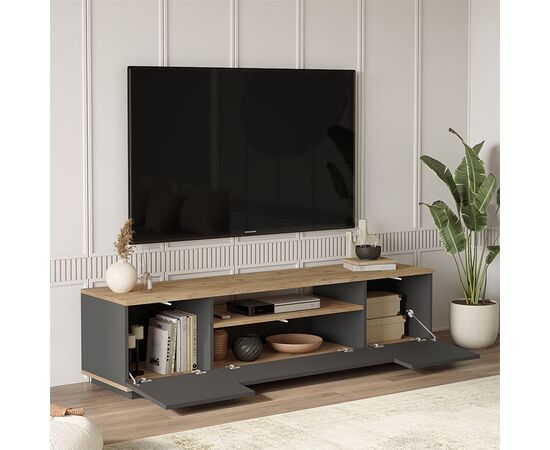 Έπιπλο τηλεόρασης Soren pakoworld sonoma-ανθρακί 180x.44.5x44.6εκ - ΕΠΙΠΛΑ ΤΗΛΕΟΡΑΣΗΣ στο Milonadakis.gr