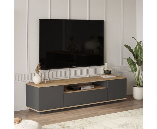 Έπιπλο τηλεόρασης Soren pakoworld sonoma-ανθρακί 180x.44.5x44.6εκ - ΕΠΙΠΛΑ ΤΗΛΕΟΡΑΣΗΣ στο Milonadakis.gr