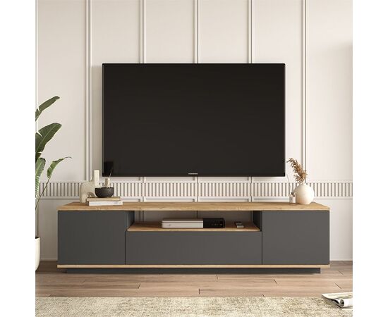 Έπιπλο τηλεόρασης Soren pakoworld sonoma-ανθρακί 180x.44.5x44.6εκ - ΕΠΙΠΛΑ ΤΗΛΕΟΡΑΣΗΣ στο Milonadakis.gr