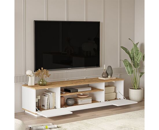 Έπιπλο τηλεόρασης Soren pakoworld sonoma-λευκό 180x.44.5x44.6εκ - ΕΠΙΠΛΑ ΤΗΛΕΟΡΑΣΗΣ στο Milonadakis.gr