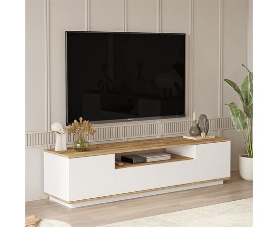 Έπιπλο τηλεόρασης Soren pakoworld sonoma-λευκό 180x.44.5x44.6εκ - ΕΠΙΠΛΑ ΤΗΛΕΟΡΑΣΗΣ στο Milonadakis.gr
