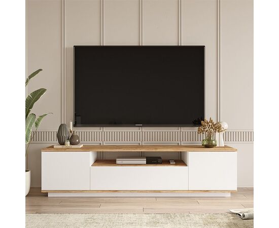 Έπιπλο τηλεόρασης Soren pakoworld sonoma-λευκό 180x.44.5x44.6εκ - ΕΠΙΠΛΑ ΤΗΛΕΟΡΑΣΗΣ στο Milonadakis.gr