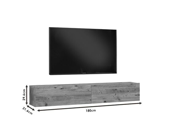 Έπιπλο τηλεόρασης επιτοίχιο Dello pakoworld λευκό-sonoma 180x31.6x29.6εκ - ΕΠΙΠΛΑ ΤΗΛΕΟΡΑΣΗΣ στο Milonadakis.gr