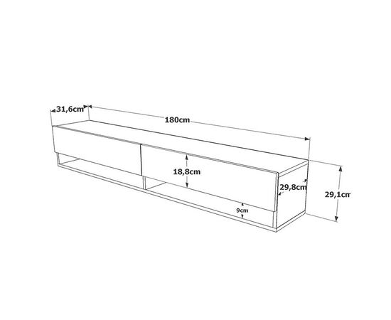 Έπιπλο τηλεόρασης επιτοίχιο Roscoe pakoworld sonoma 180x31.6x29.6εκ - ΕΠΙΠΛΑ ΤΗΛΕΟΡΑΣΗΣ στο Milonadakis.gr