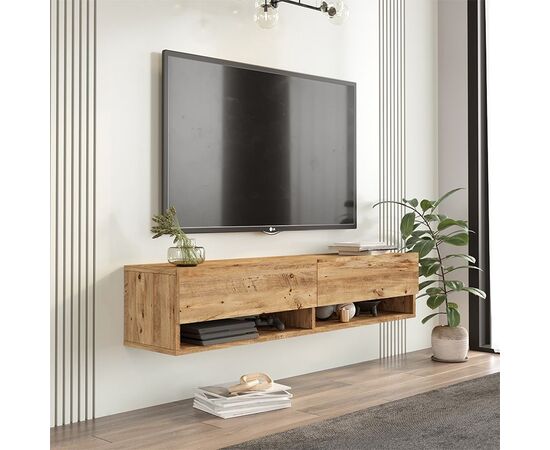 Έπιπλο τηλεόρασης επιτοίχιο Roscoe pakoworld sonoma 140x31.6x29.6εκ - ΕΠΙΠΛΑ ΤΗΛΕΟΡΑΣΗΣ στο Milonadakis.gr