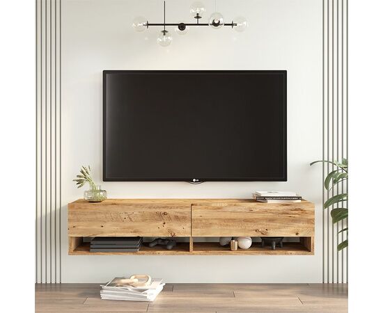 Έπιπλο τηλεόρασης επιτοίχιο Roscoe pakoworld sonoma 140x31.6x29.6εκ - ΕΠΙΠΛΑ ΤΗΛΕΟΡΑΣΗΣ στο Milonadakis.gr