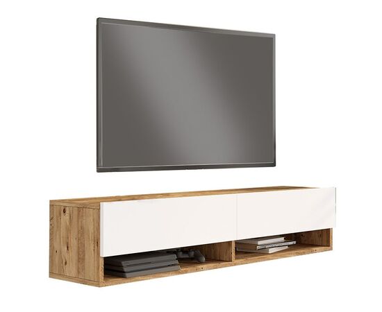 Έπιπλο τηλεόρασης επιτοίχιο Roscoe pakoworld λευκό-sonoma 140x31.6x29.6εκ - ΕΠΙΠΛΑ ΤΗΛΕΟΡΑΣΗΣ στο Milonadakis.gr