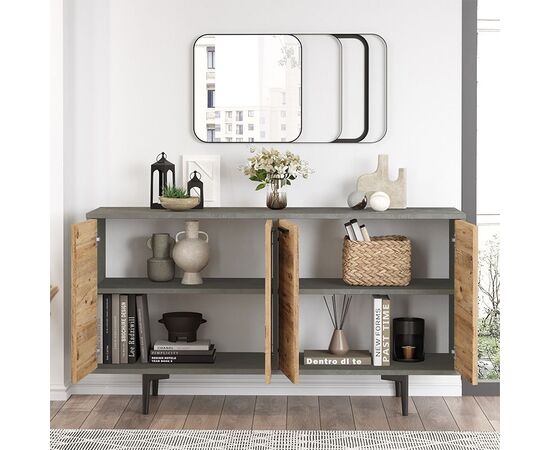 Μπουφές Jethro pakoworld sonoma-cement 138x40x73εκ - ΜΠΟΥΦΕΔΕΣ-ΚΟΝΣΟΛΕΣ στο Milonadakis.gr