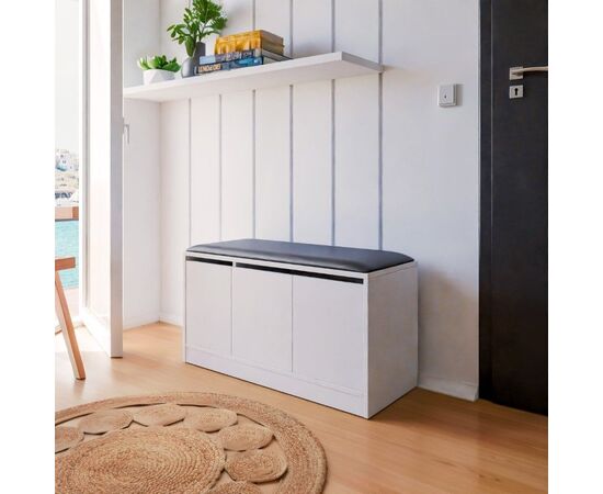 Παπουτσοθήκη-Σκαμπό Firefly pakoworld λευκό 89.5x35.5x46εκ - ΕΠΙΠΛΑ ΕΙΣΟΔΟΥ στο Milonadakis.gr