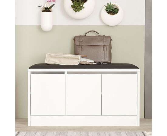 Παπουτσοθήκη-Σκαμπό Firefly pakoworld λευκό 89.5x35.5x46εκ - ΕΠΙΠΛΑ ΕΙΣΟΔΟΥ στο Milonadakis.gr