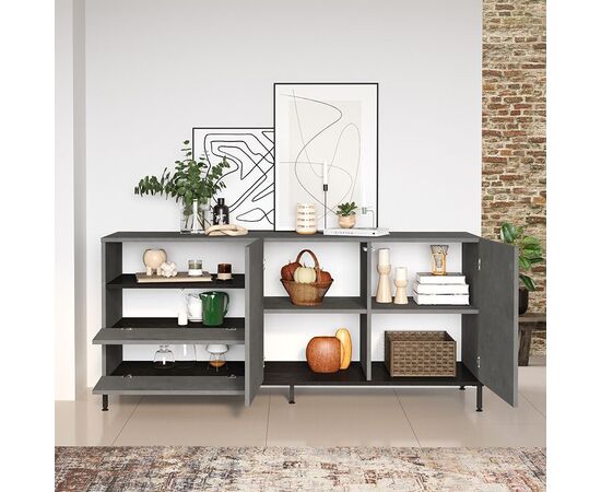 Μπουφές Evaluate pakoworld ανθρακί antique-wenge 170x46.5x75.5εκ - ΜΠΟΥΦΕΔΕΣ-ΚΟΝΣΟΛΕΣ στο Milonadakis.gr