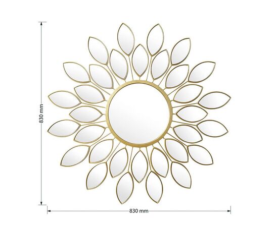 Καθρέπτης Flower pakoworld χρυσό 83x2.5x83εκ - ΚΑΘΡΕΠΤΕΣ στο Milonadakis.gr