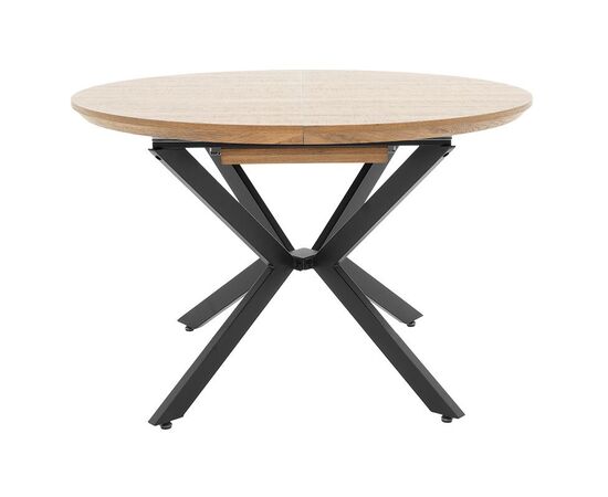 Tραπέζι Lydia pakoworld MDF επεκτεινόμενο καρυδί-μαύρο 120-160x120x79εκ - ΤΡΑΠΕΖΙΑ ΚΟΥΖΙΝΑΣ στο Milonadakis.gr