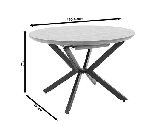 Tραπέζι Lydia pakoworld MDF επεκτεινόμενο καρυδί-μαύρο 120-160x120x79εκ - ΤΡΑΠΕΖΙΑ ΚΟΥΖΙΝΑΣ στο Milonadakis.gr