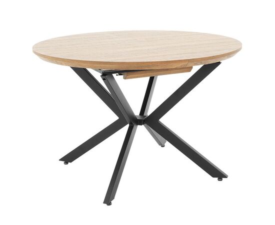 Tραπέζι Lydia pakoworld MDF επεκτεινόμενο καρυδί-μαύρο 120-160x120x79εκ - ΤΡΑΠΕΖΙΑ ΚΟΥΖΙΝΑΣ στο Milonadakis.gr