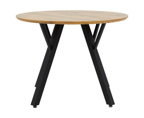 Tραπέζι Annie pakoworld MDF sonoma-μαύρο Φ100x76εκ - ΤΡΑΠΕΖΙΑ ΚΟΥΖΙΝΑΣ στο Milonadakis.gr