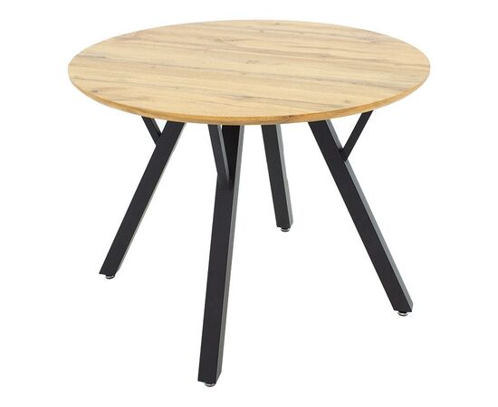 Tραπέζι Annie pakoworld MDF sonoma-μαύρο Φ100x76εκ - ΤΡΑΠΕΖΙΑ ΚΟΥΖΙΝΑΣ στο Milonadakis.gr