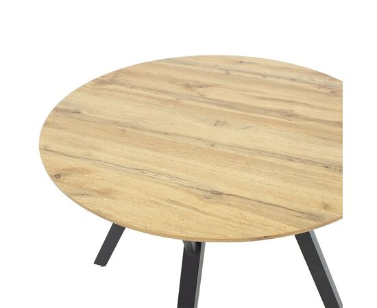 Tραπέζι Annie pakoworld MDF sonoma-μαύρο Φ100x76εκ - ΤΡΑΠΕΖΙΑ ΚΟΥΖΙΝΑΣ στο Milonadakis.gr