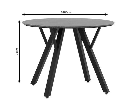 Tραπέζι Annie pakoworld MDF sonoma-μαύρο Φ100x76εκ - ΤΡΑΠΕΖΙΑ ΚΟΥΖΙΝΑΣ στο Milonadakis.gr