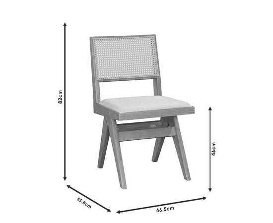 Καρέκλα Winslow pakoworld ξύλο rubberwood μαύρο-pvc rattan φυσικό-ύφασμα γκρι - ΚΑΡΕΚΛΕΣ - ΠΟΛΥΘΡΟΝΕΣ ΕΣ. στο Milonadakis.gr