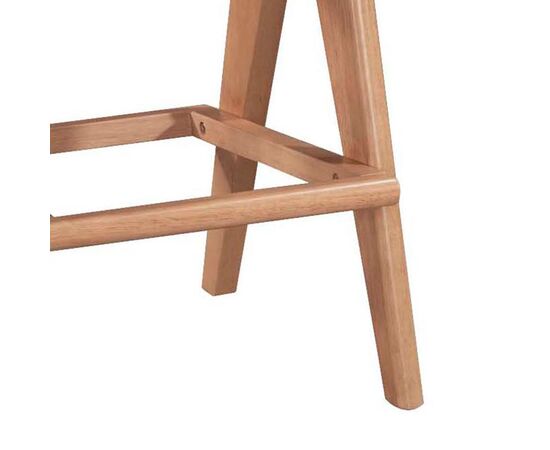 Σκαμπό bar Winslow pakoworld ξύλο rubberwood ανοικτό καρυδί-pvc rattan φυσικό-ύφασμα γκρι 44.5x46x98εκ - ΣΚΑΜΠΟ ΜΠΑΡ στο Milonadakis.gr