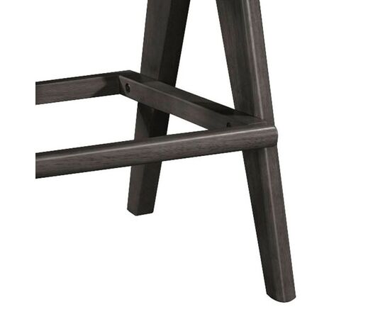 Σκαμπό bar Winslow pakoworld ξύλο rubberwood μαύρο-pvc rattan φυσικό-ύφασμα γκρι 44.5x46x98εκ - ΣΚΑΜΠΟ ΜΠΑΡ στο Milonadakis.gr