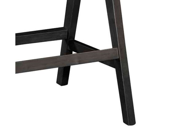 Σκαμπό bar Winslow pakoworld ξύλο rubberwood μαύρο-pvc rattan φυσικό-ύφασμα γκρι - ΣΚΑΜΠΟ ΜΠΑΡ στο Milonadakis.gr