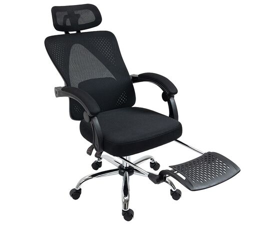 Καρέκλα γραφείου διευθυντή με υποπόδιο Titan pakoworld Premium Quality ύφασμα-mesh χρώμα μαύρο - ΚΑΡΕΚΛΕΣ ΓΡΑΦΕΙΟΥ στο Milonadakis.gr