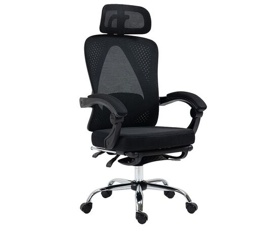 Καρέκλα γραφείου διευθυντή με υποπόδιο Titan pakoworld Premium Quality ύφασμα-mesh χρώμα μαύρο - ΚΑΡΕΚΛΕΣ ΓΡΑΦΕΙΟΥ στο Milonadakis.gr